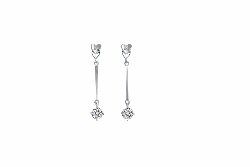 JEW09 - Silver (925) Rhodium plated drop earings